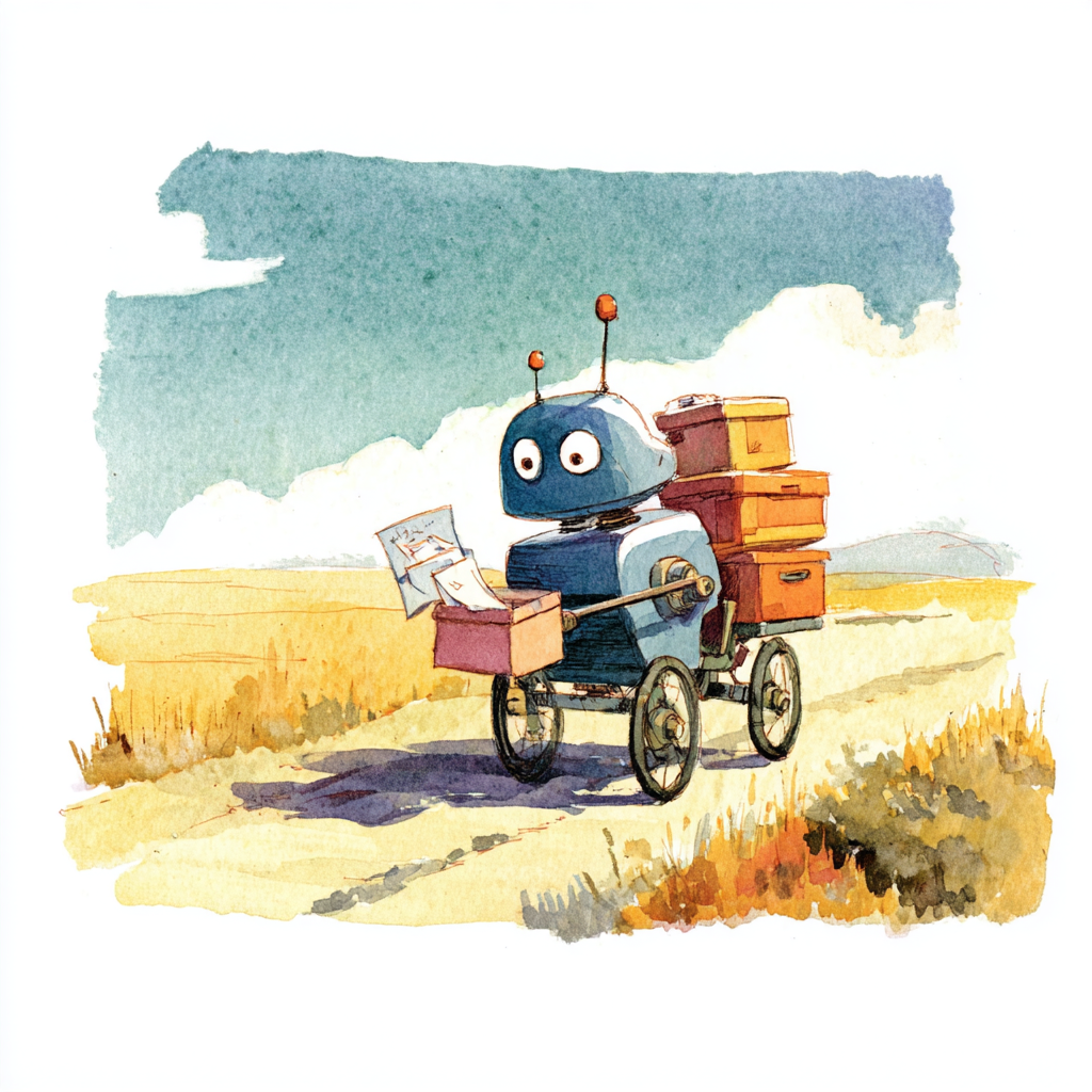 Watercolor illustration of a figure with shield standing in a maze-like structure